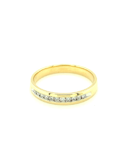 Diamonds Channel Setting 1 Row Diamond Ring 0.23 Ct Rings