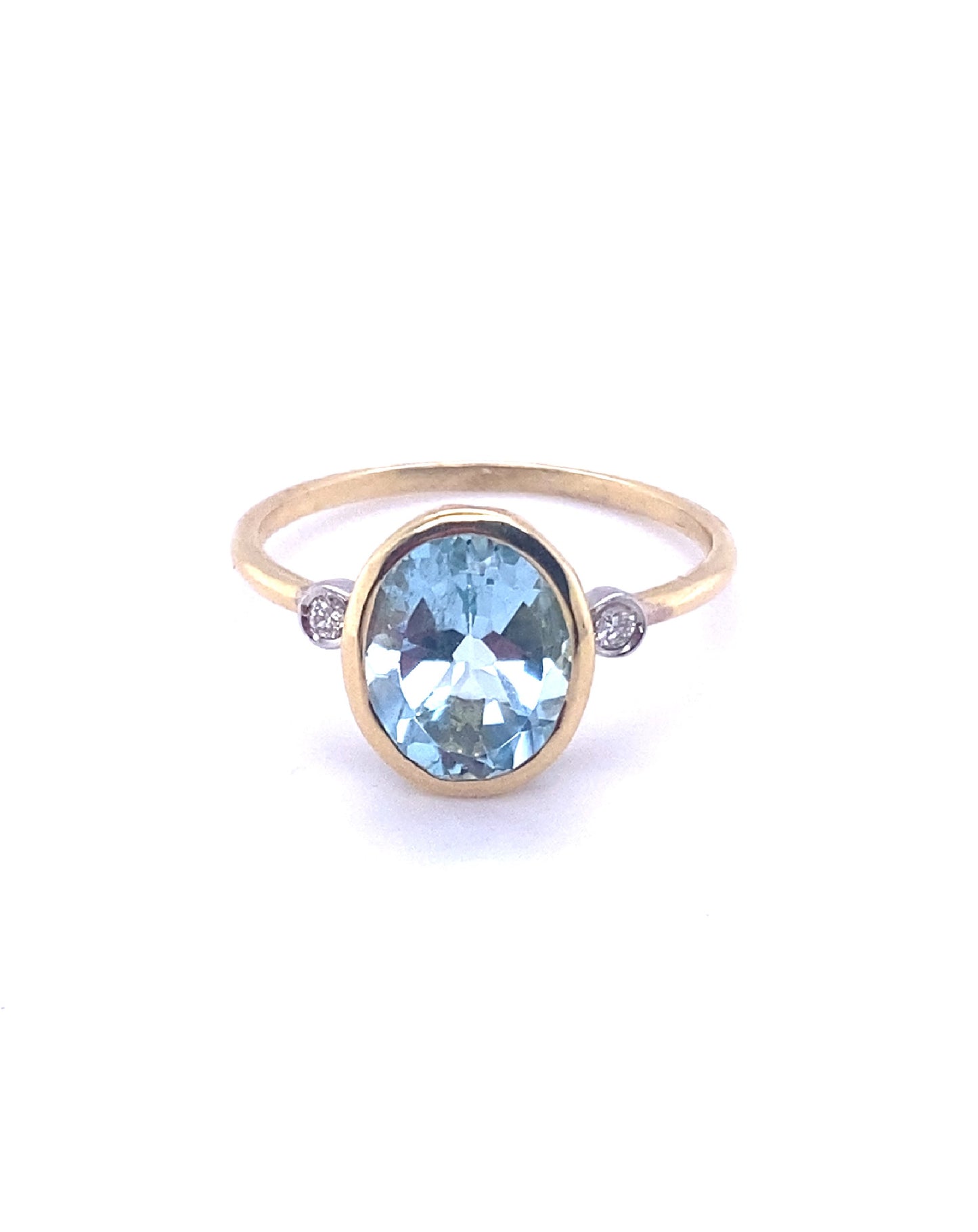 Diamonds Aquamarine Semi-Precious Stone Diamond Ring Rings