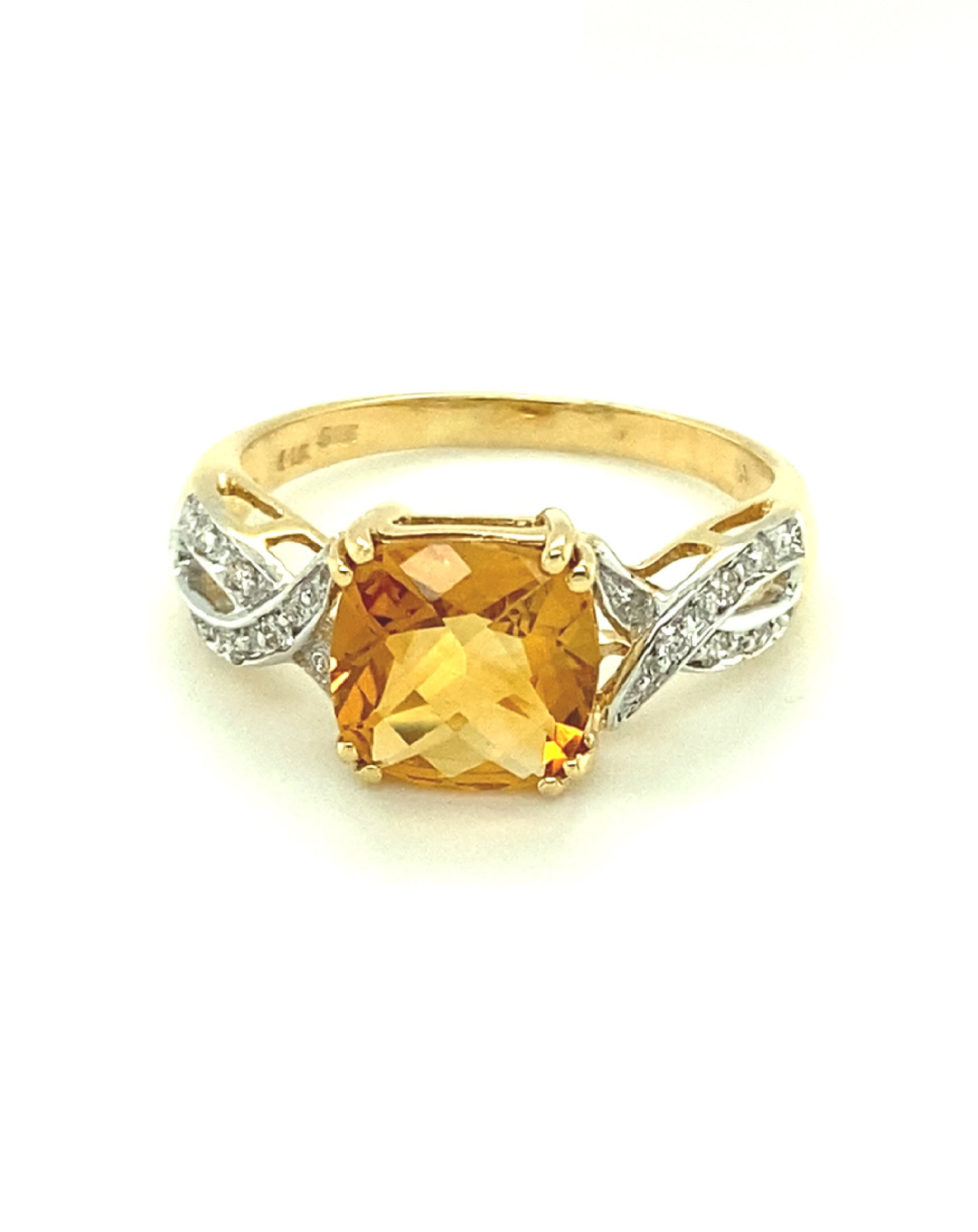 Diamonds Citrine Semi-Precious Majestic Diamond Ring Rings