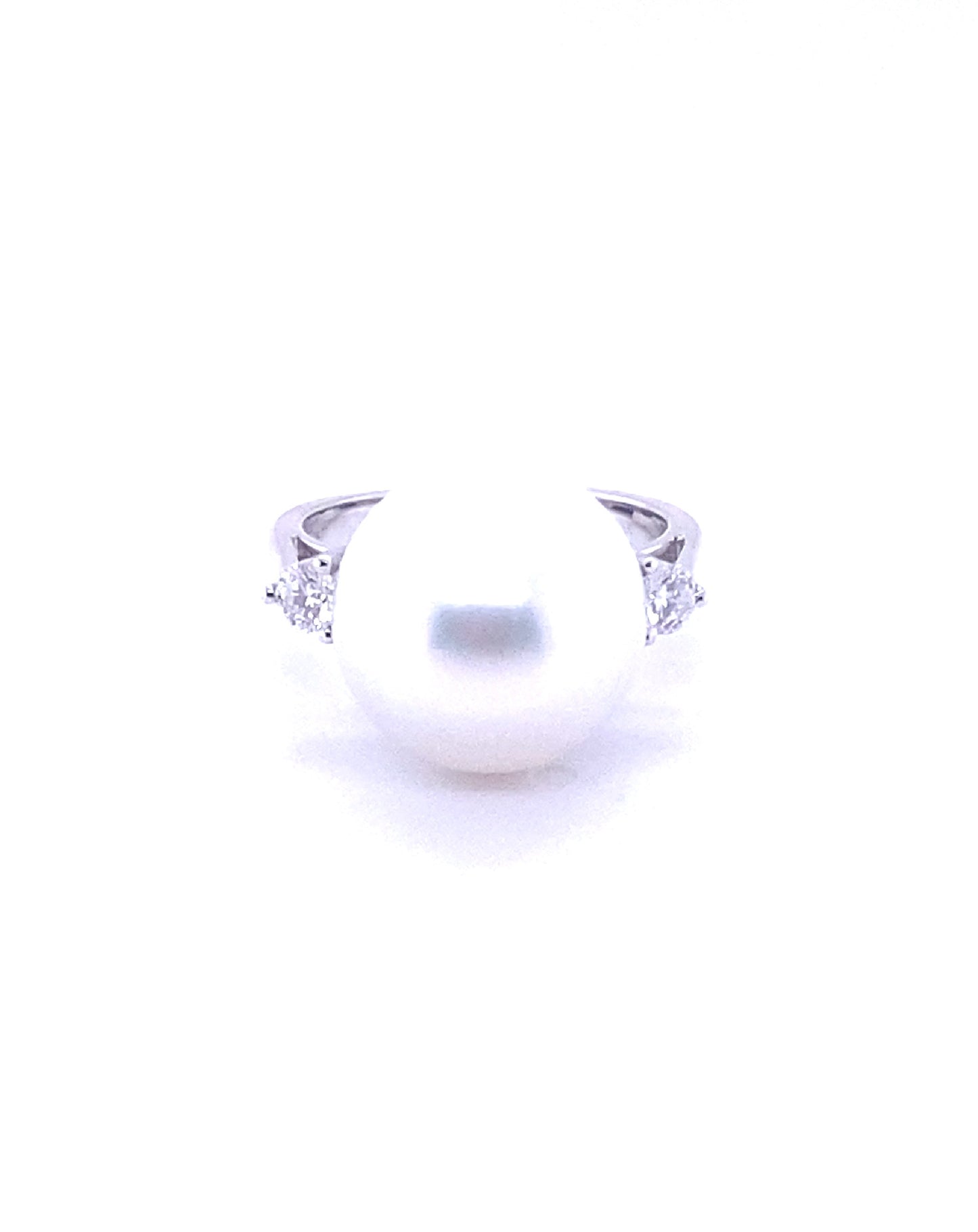Diamonds White Pearl 12 MM Stone Diamond Ring Rings